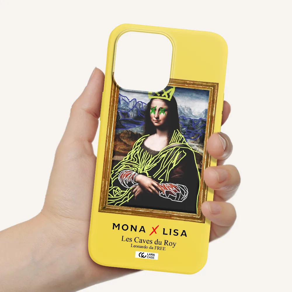 Monalisa Pop Art Apple iPhone 14 pro max Silicone canary yellow Case