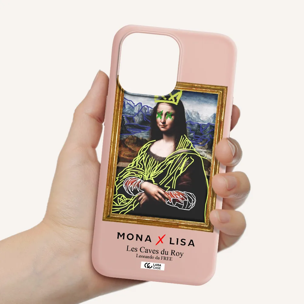 Monalisa Pop Art Apple iPhone 14 pro max Silicone pastel pink Case