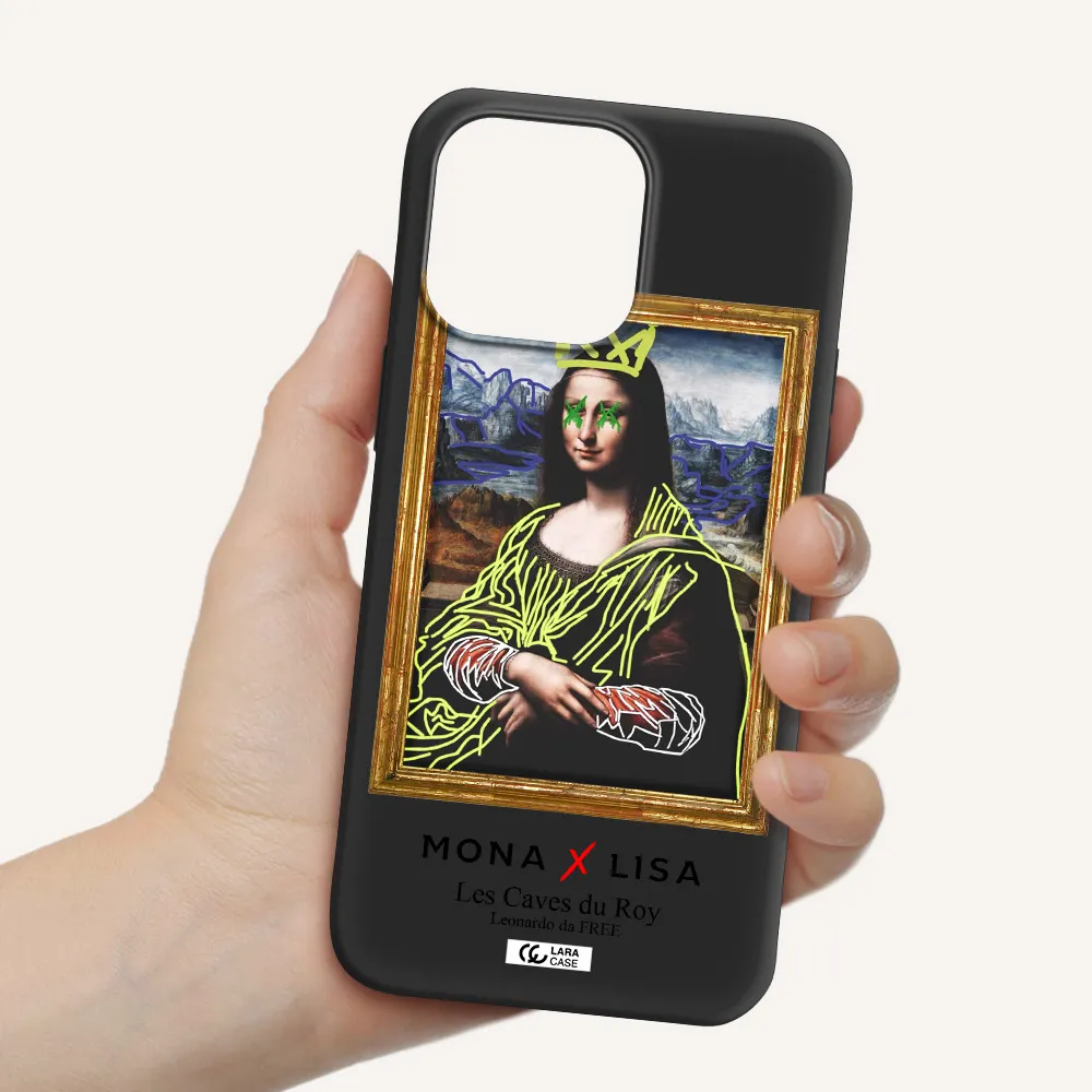 Monalisa Pop Art Apple iPhone 14 pro Silicone black Case