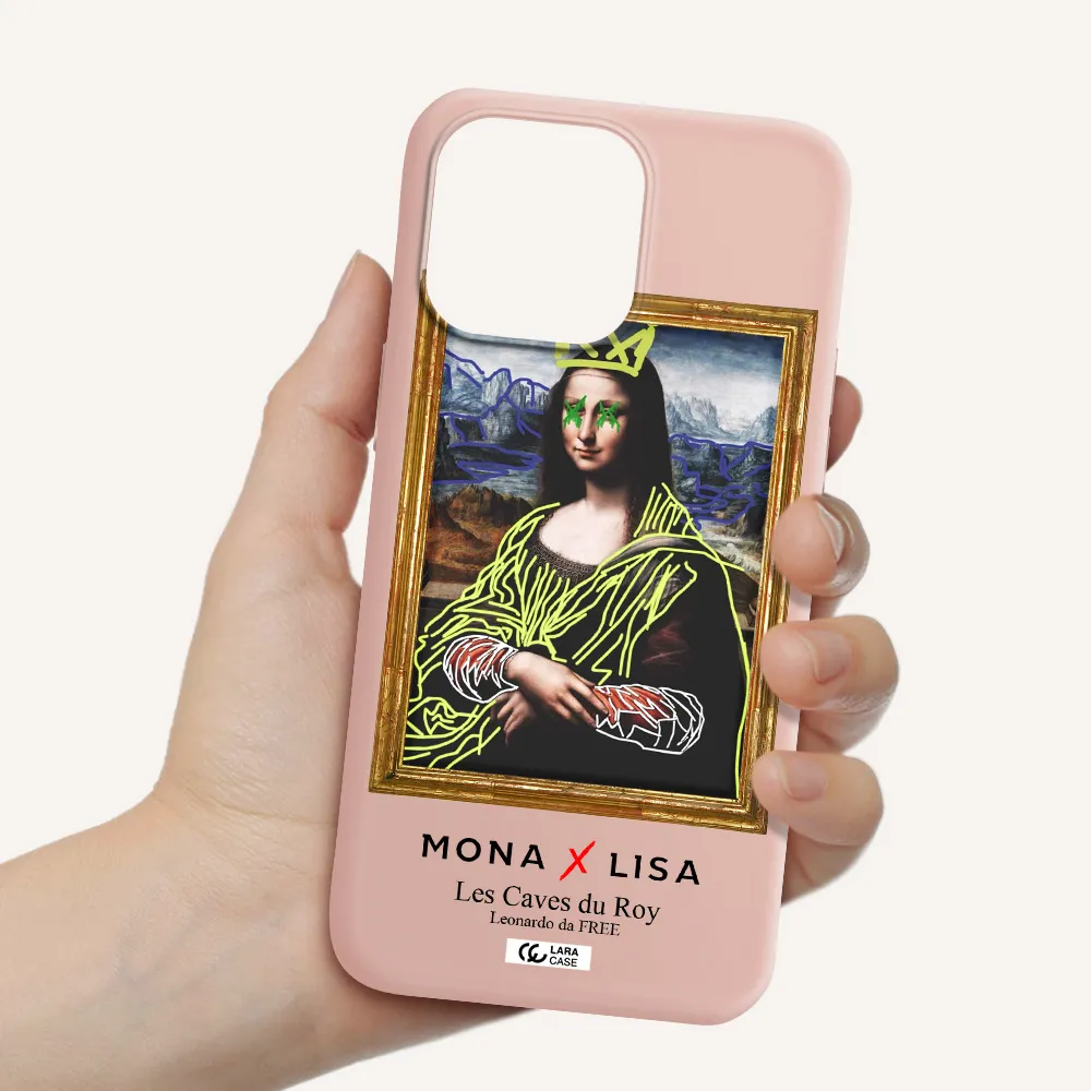 Monalisa Pop Art Apple iPhone 14 pro Silicone pastel pink Case