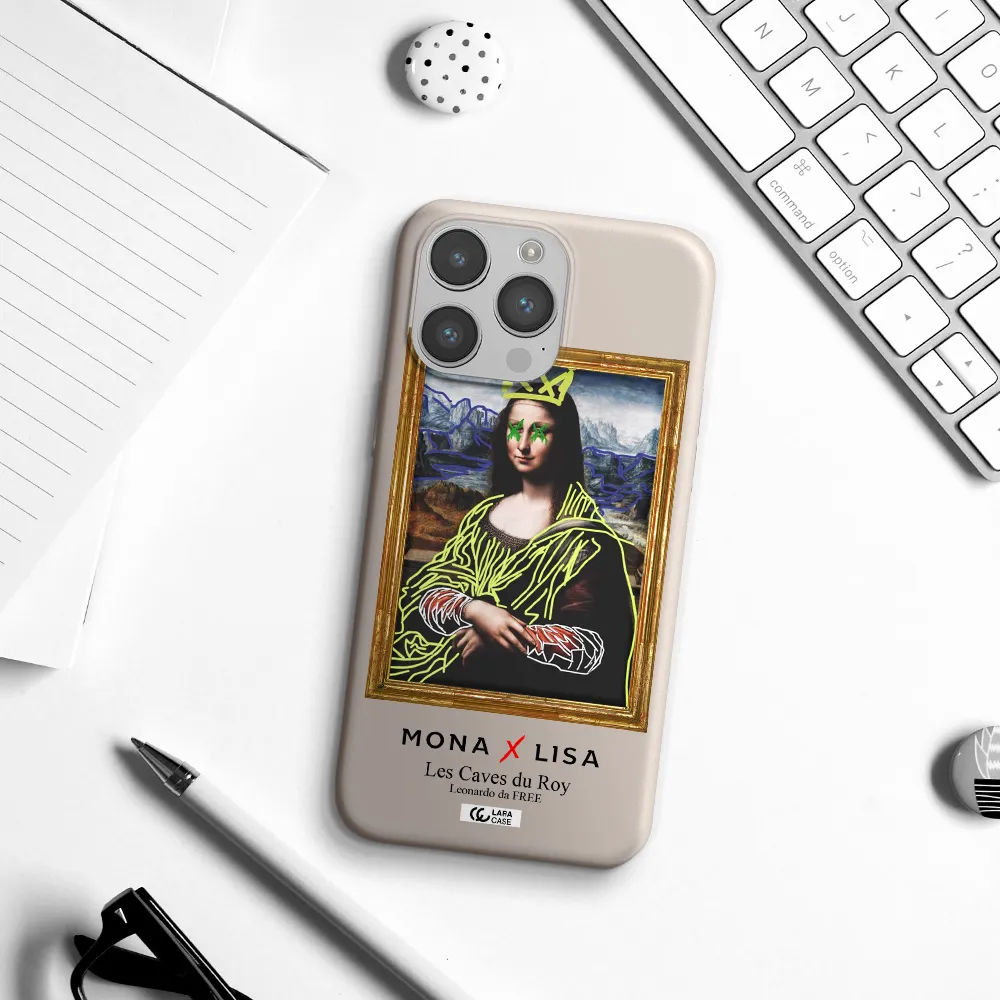 Monalisa Pop Art Apple iPhone 14 pro Silicone Stone Case