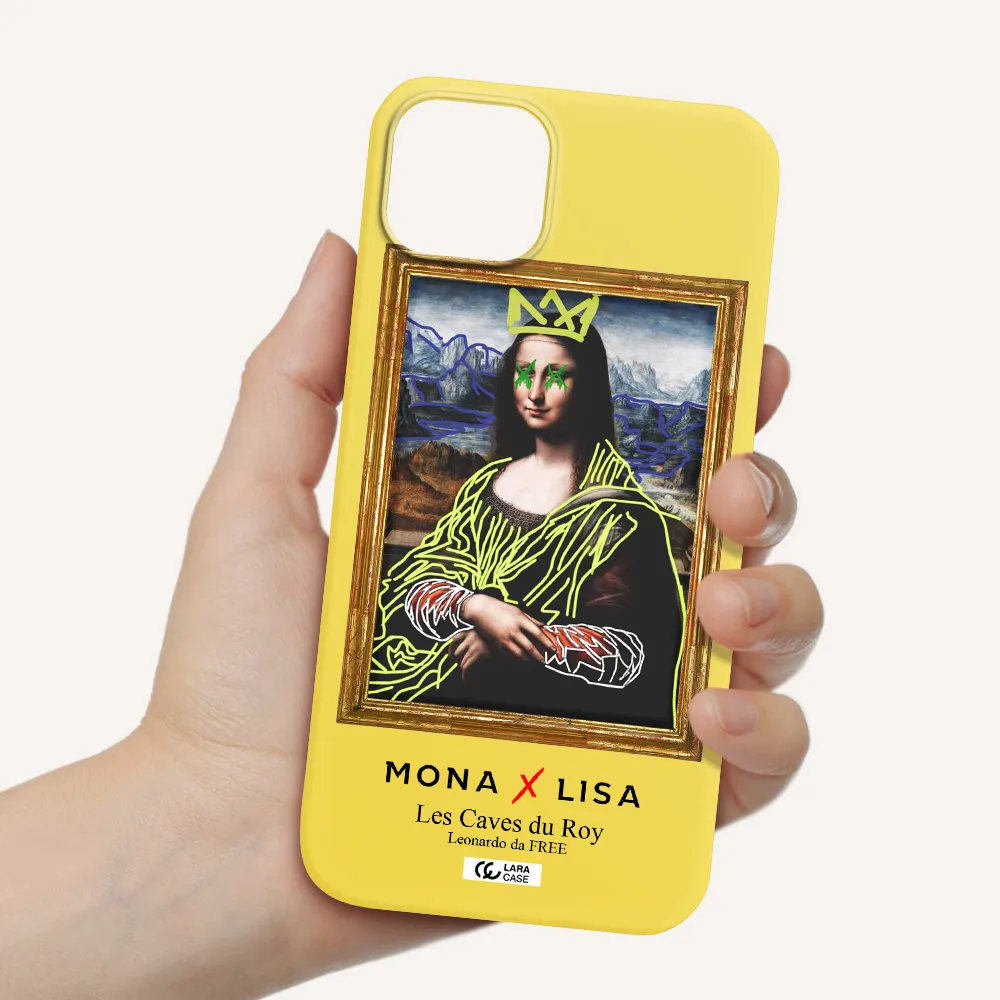 Monalisa Pop Art Apple iPhone 14 Silicone canary yellow Case