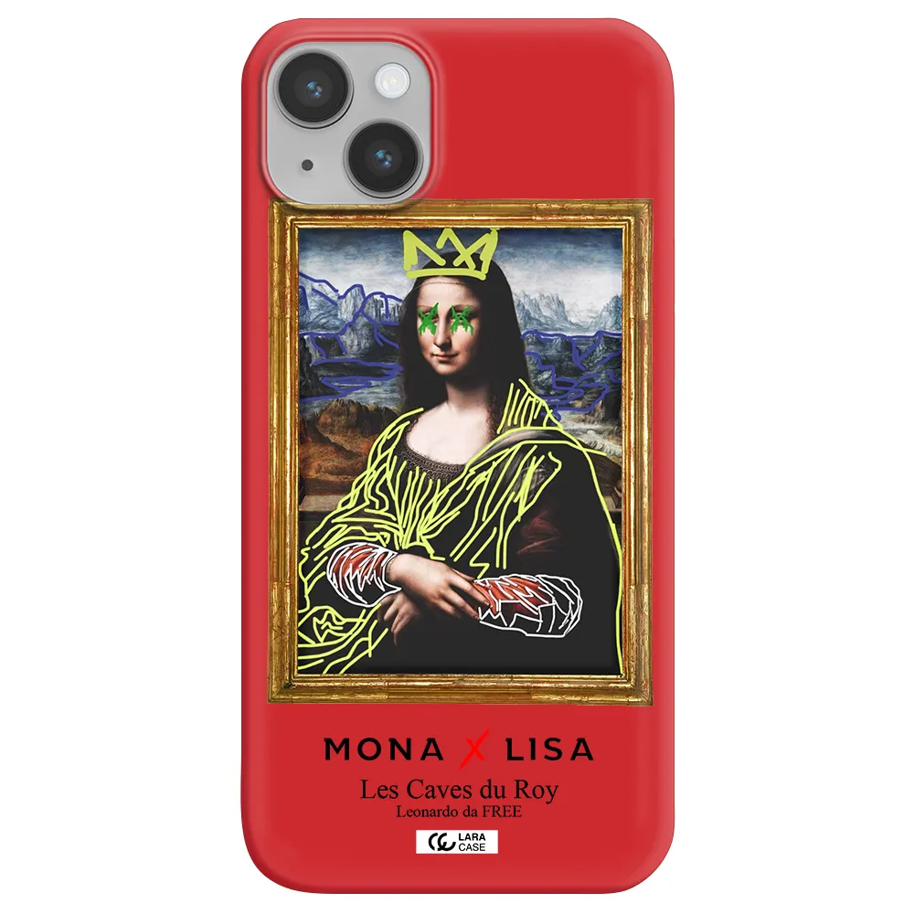 Monalisa Pop Art Apple iPhone 14 Silicone Imperial Red Case