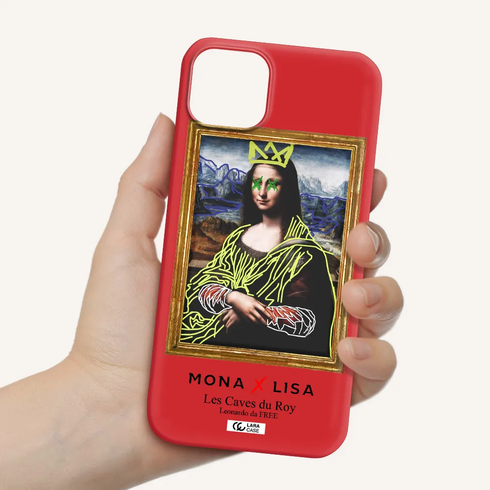 Monalisa Pop Art Apple iPhone 14 Silicone Imperial Red Case