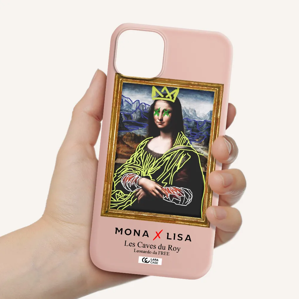 Monalisa Pop Art Apple iPhone 14 Silicone pastel pink Case