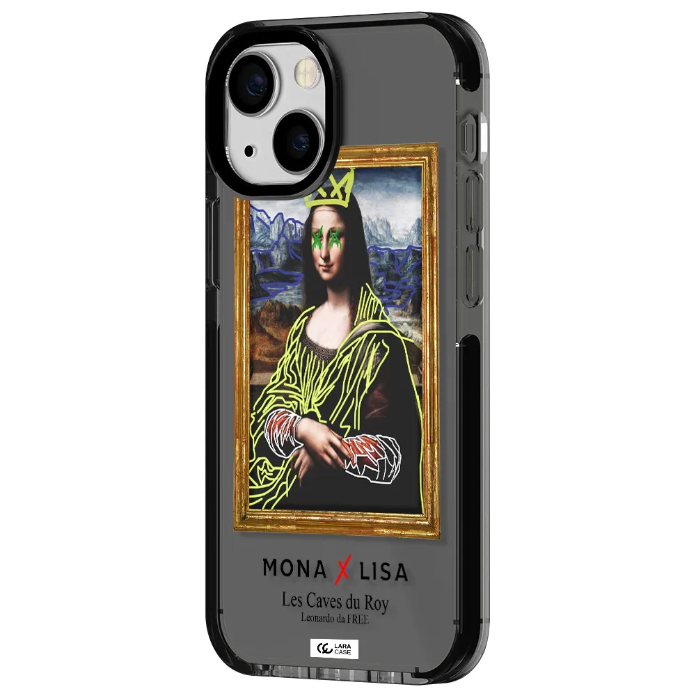 Monalisa Pop Art Apple iPhone 15 impact Smoke Black Case