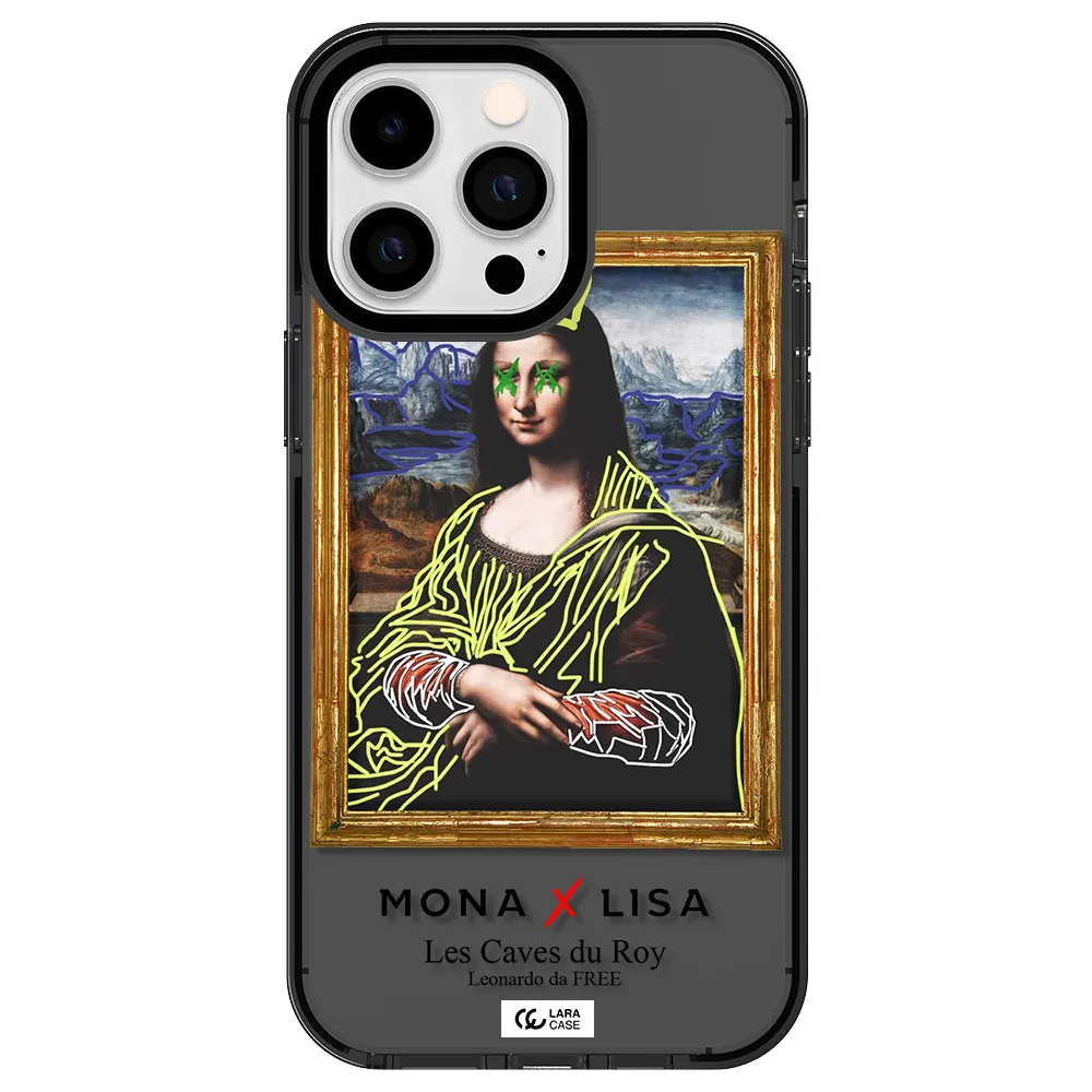 Monalisa Pop Art Apple iPhone 15 Pro Max impact Smoke Black Case