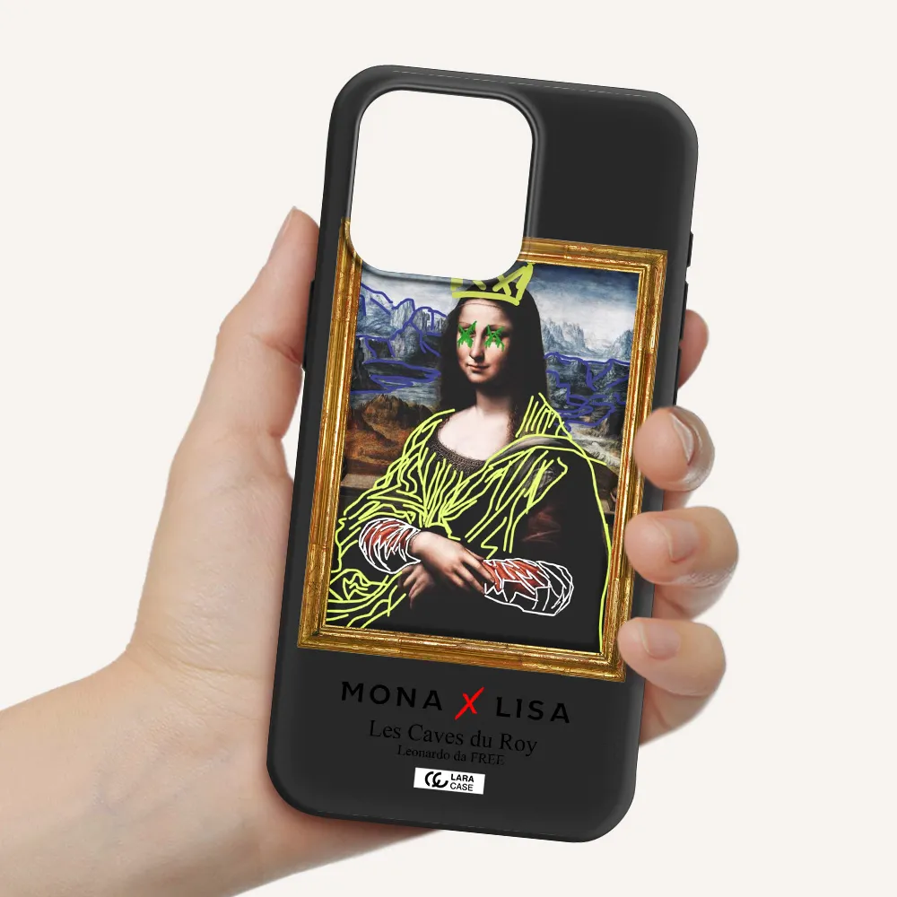 Monalisa Pop Art Apple Iphone 15 Pro max Silicone black Case