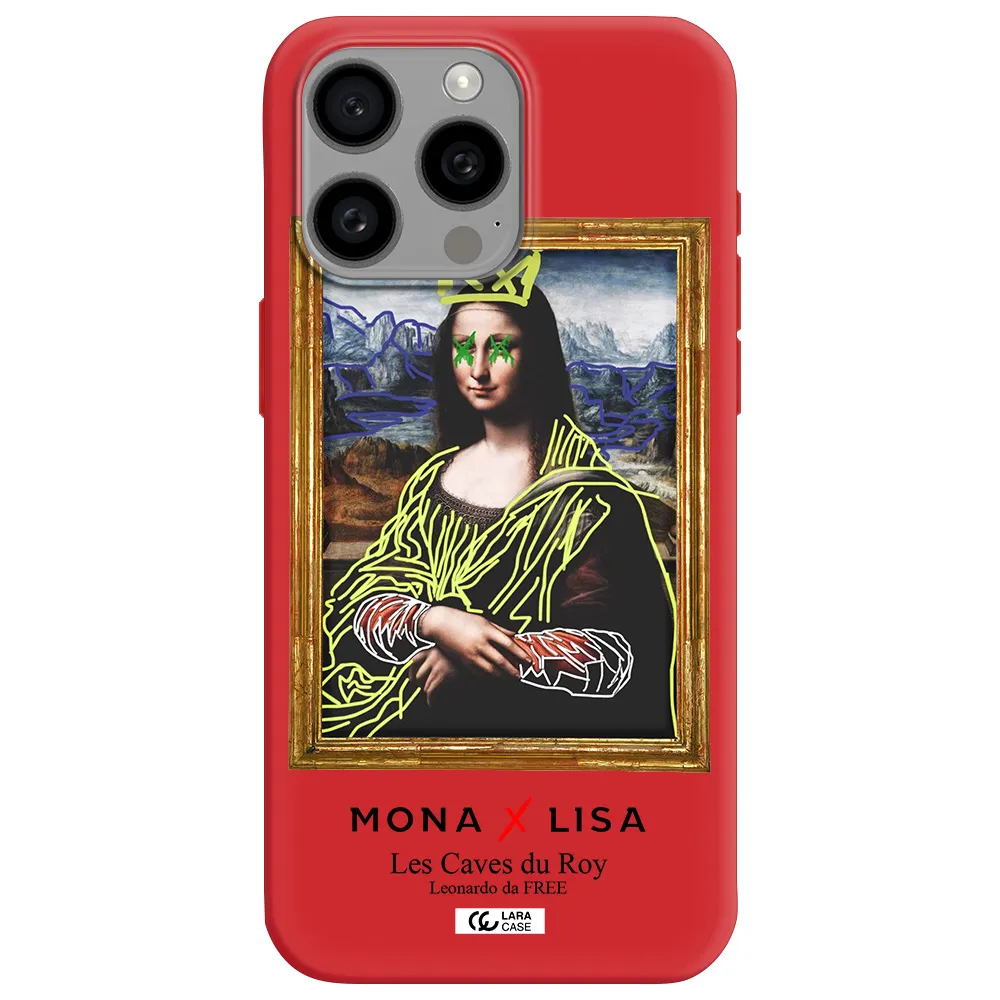Monalisa Pop Art Apple Iphone 15 Pro Max Silicone Imperial Red Case