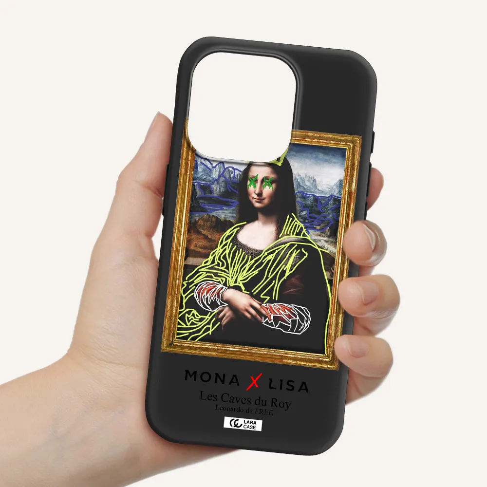 Monalisa Pop Art Apple Iphone 15 Pro Silicone Black Case