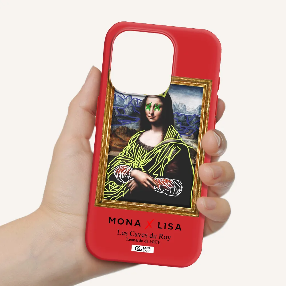 Monalisa Pop Art Apple Iphone 15 Pro Silicone Imperial Red Case