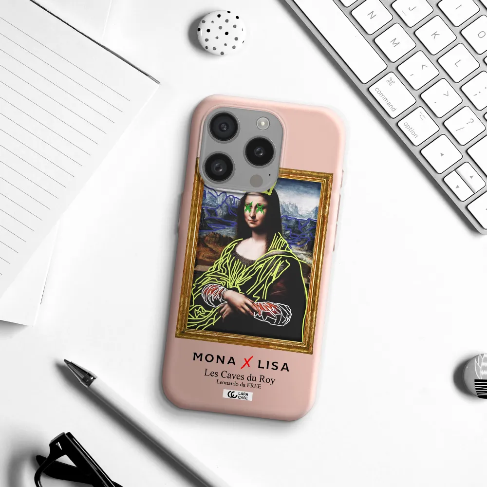 Monalisa Pop Art Apple Iphone 15 Pro Silicone Pastel Pink Case