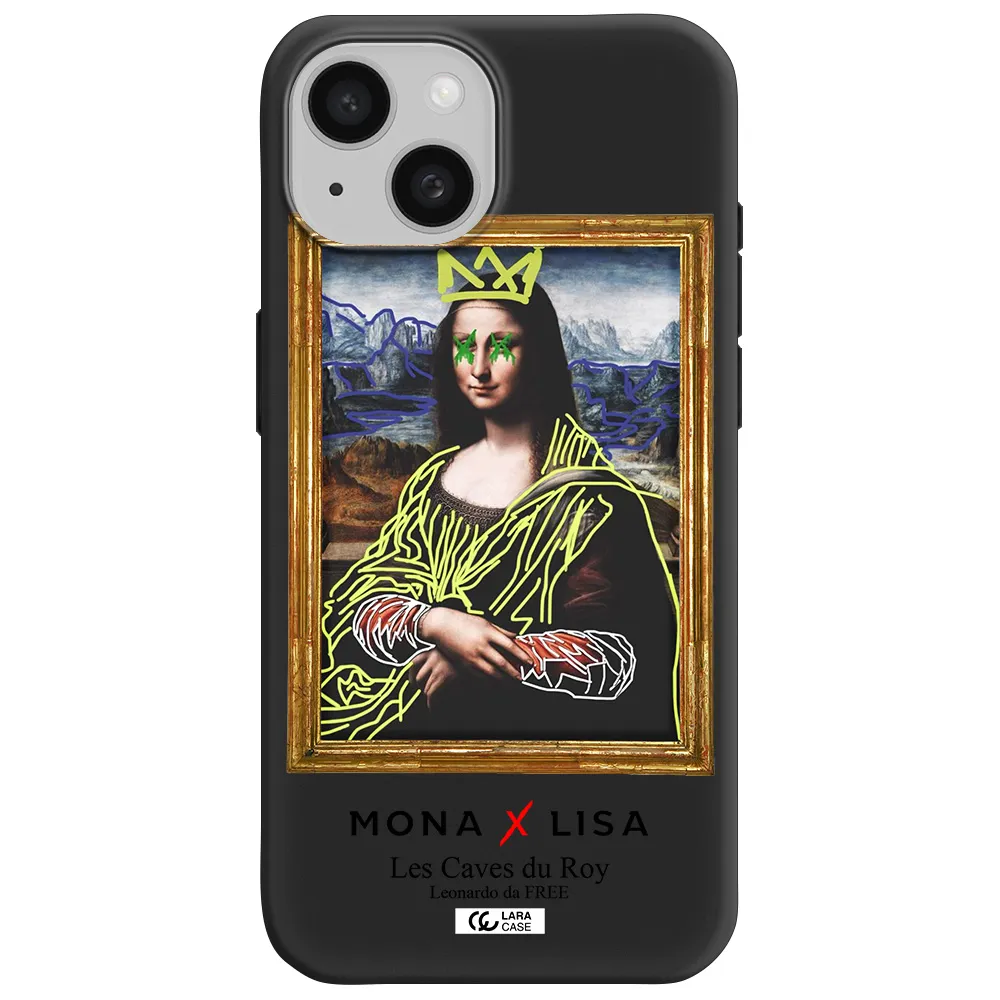 Monalisa Pop Art Apple iPhone 15 Silicone black Case