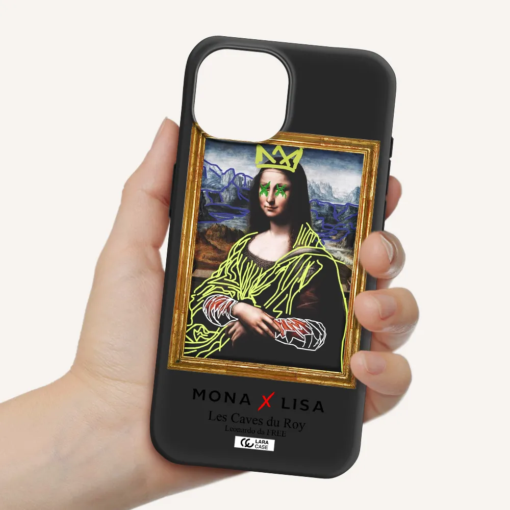 Monalisa Pop Art Apple iPhone 15 Silicone black Case