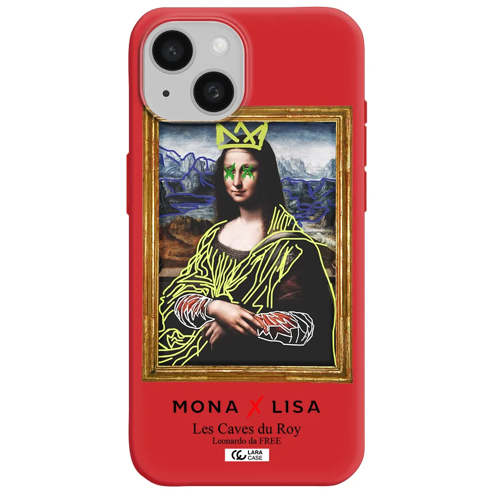 Monalisa Pop Art Apple Iphone 15 Silicone Imperial Red Case