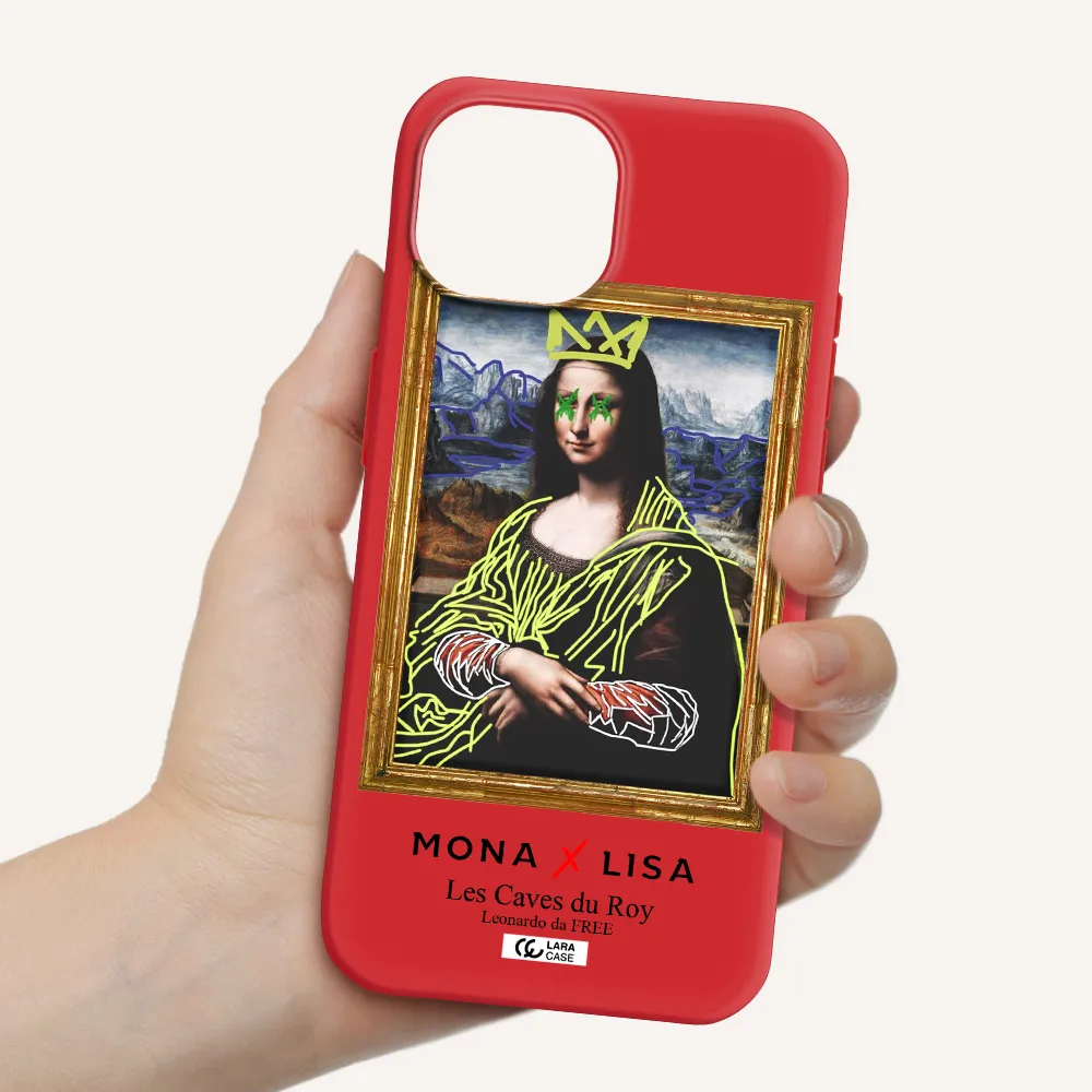 Monalisa Pop Art Apple Iphone 15 Silicone Imperial Red Case