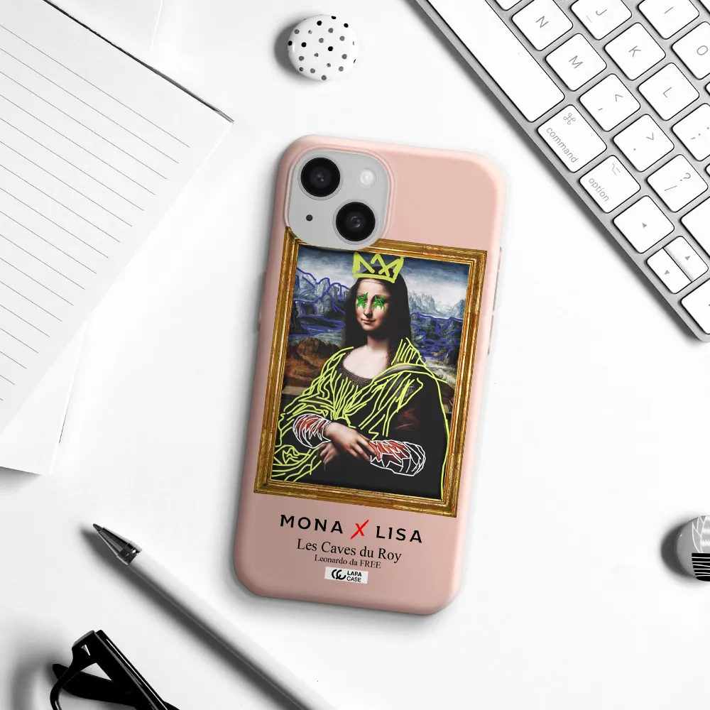 Monalisa Pop Art Apple Iphone 15 Silicone Pastel Pink Case