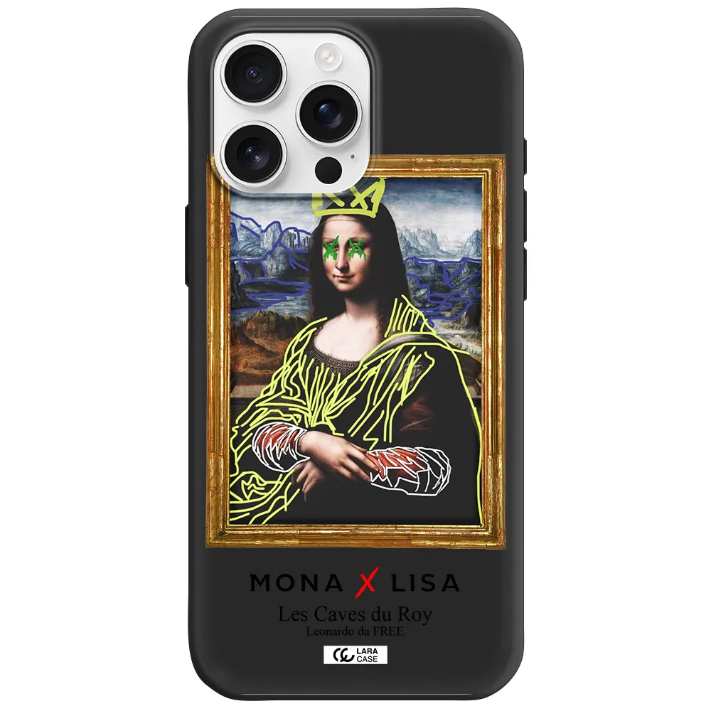 Monalisa Pop Art Apple Iphone 16 Pro Max Silicone Black Case