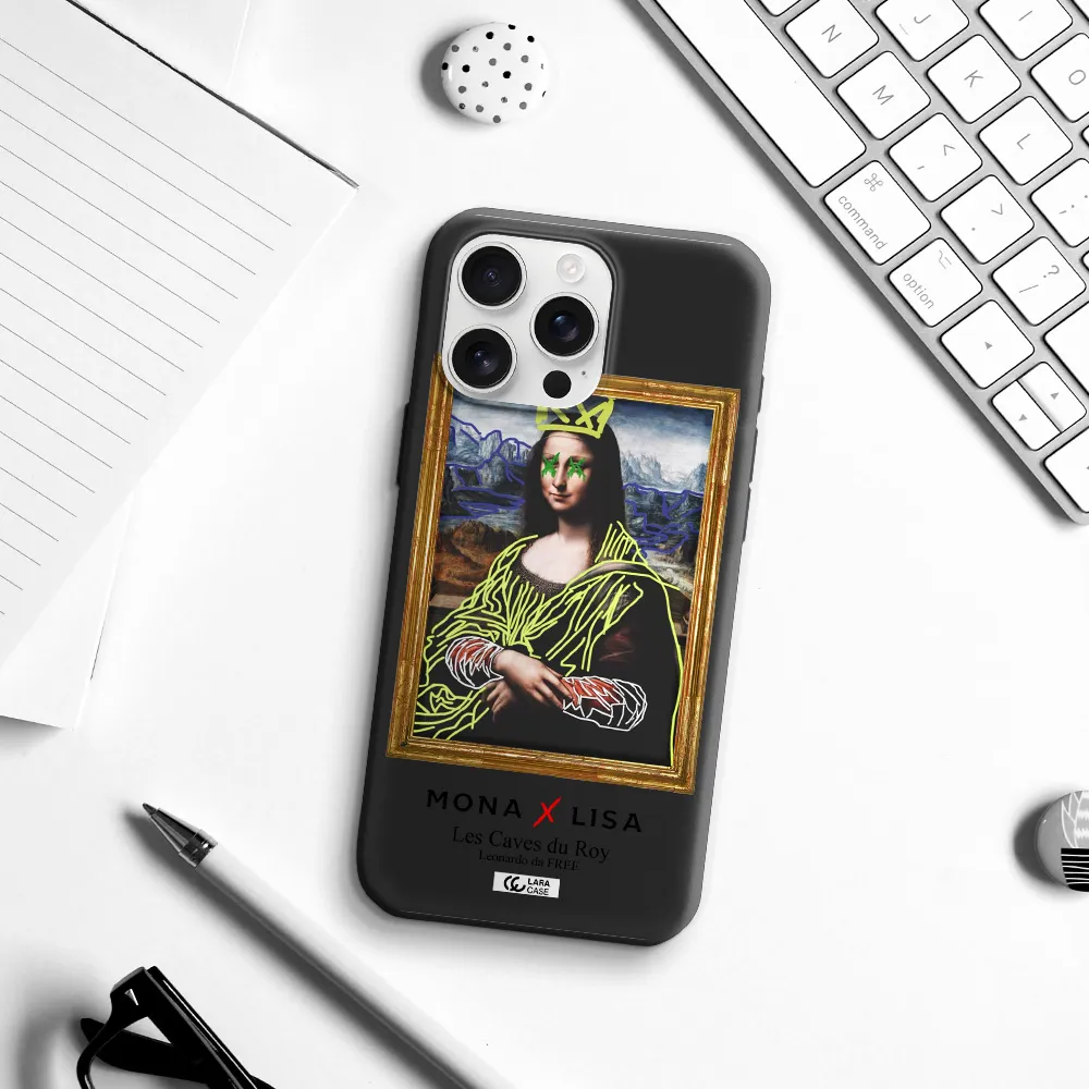 Monalisa Pop Art Apple Iphone 16 Pro Max Silicone Black Case