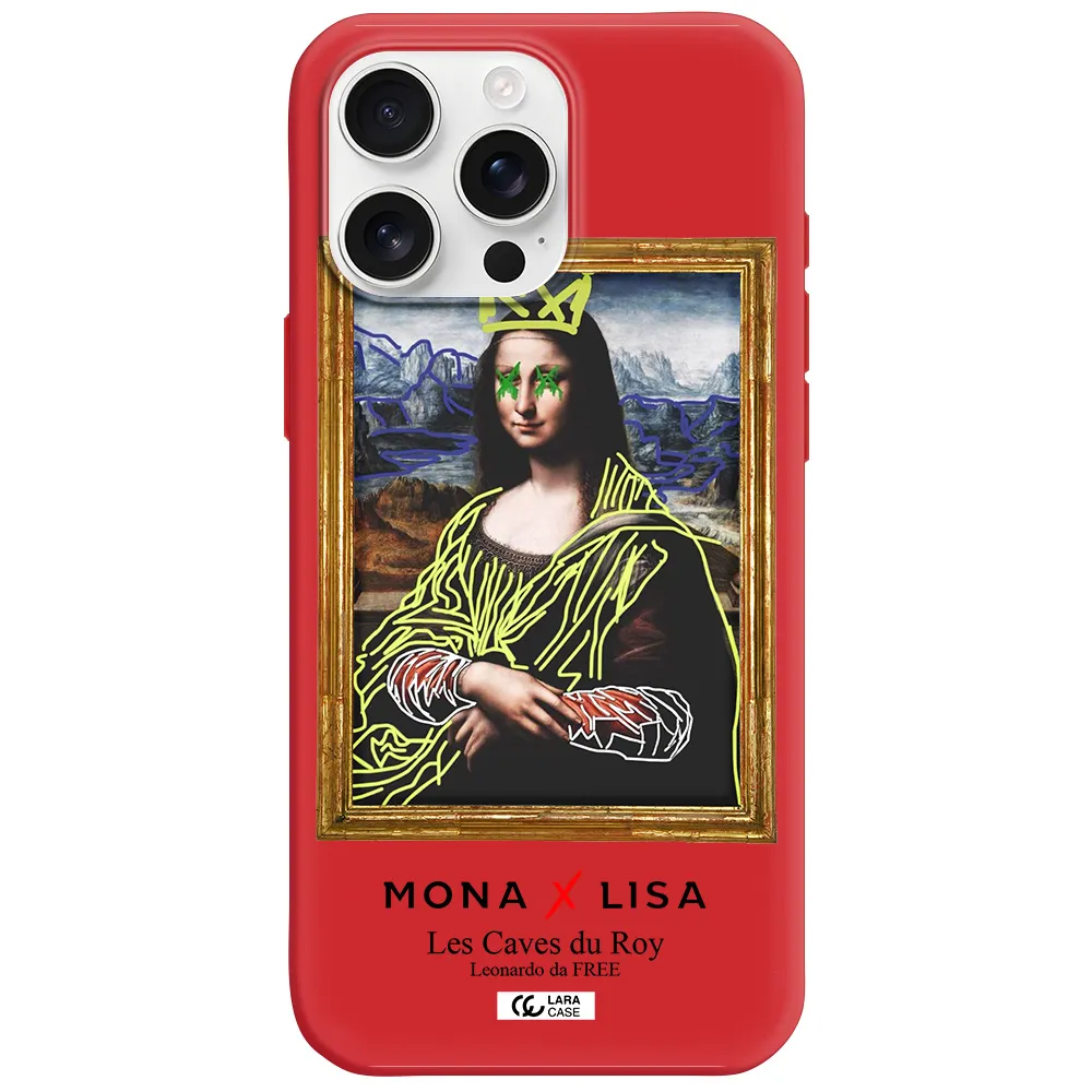 Monalisa Pop Art Apple Iphone 16 Pro Max Silicone Imperial Red Case