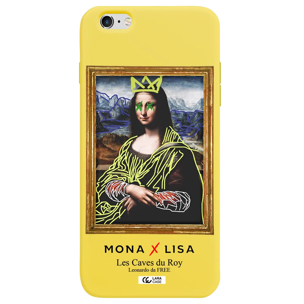 Monalisa Pop Art Apple iPhone 6 plus Silicone canary yellow Case