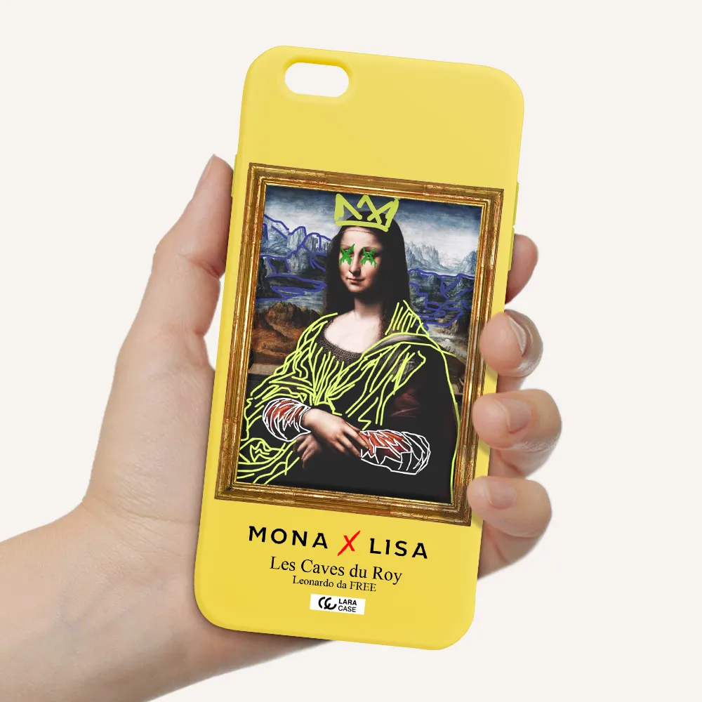 Monalisa Pop Art Apple iPhone 6 plus Silicone canary yellow Case