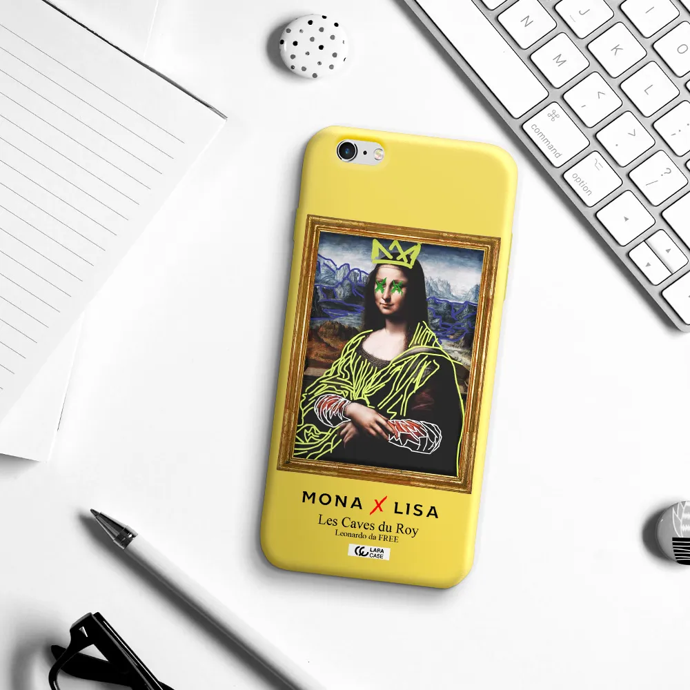 Monalisa Pop Art Apple iPhone 6 plus Silicone canary yellow Case