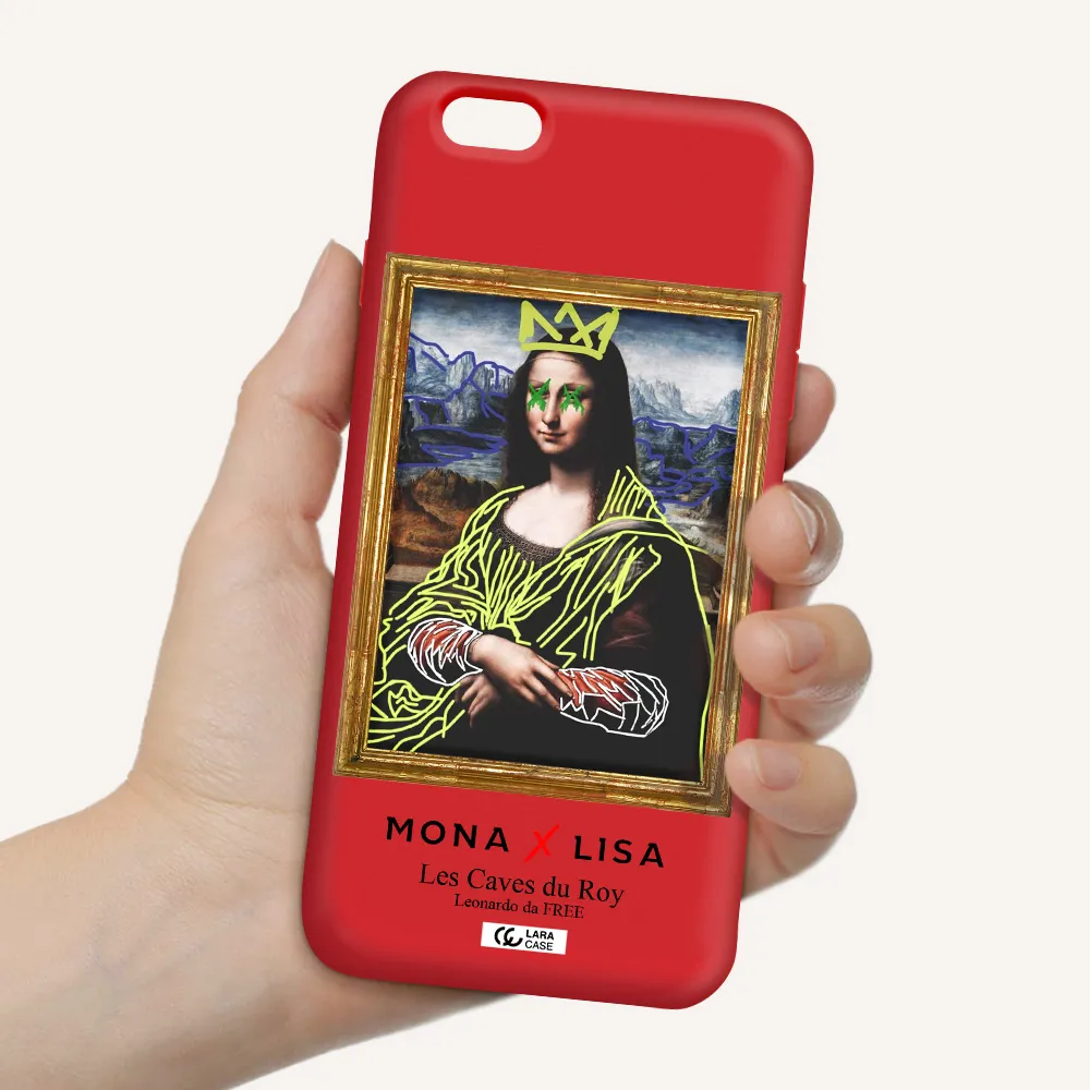 Monalisa Pop Art Apple iPhone 6 plus Silicone Imperial Red Case