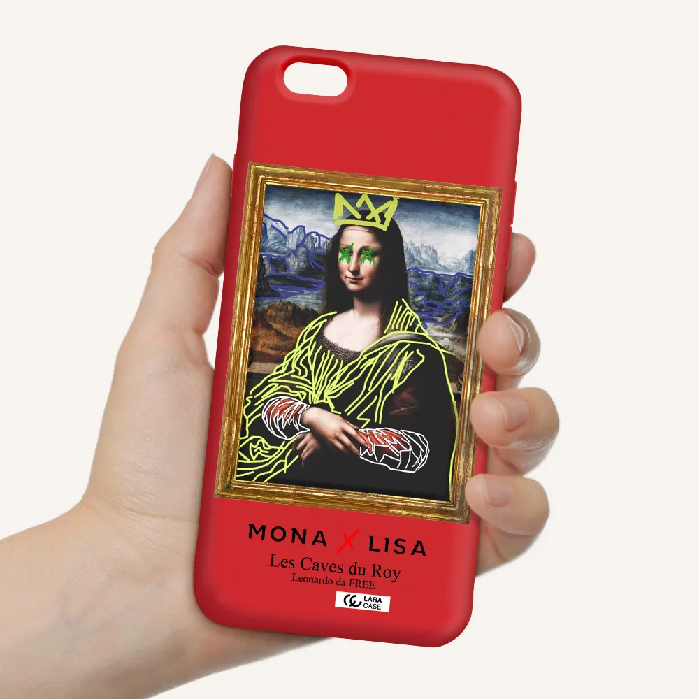 Monalisa Pop Art Apple iPhone 6 s plus Silicone Imperial Red Case