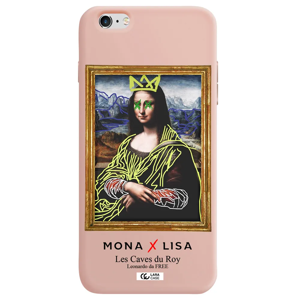 Monalisa Pop Art Apple iPhone 6 s plus Silicone pastel pink Case