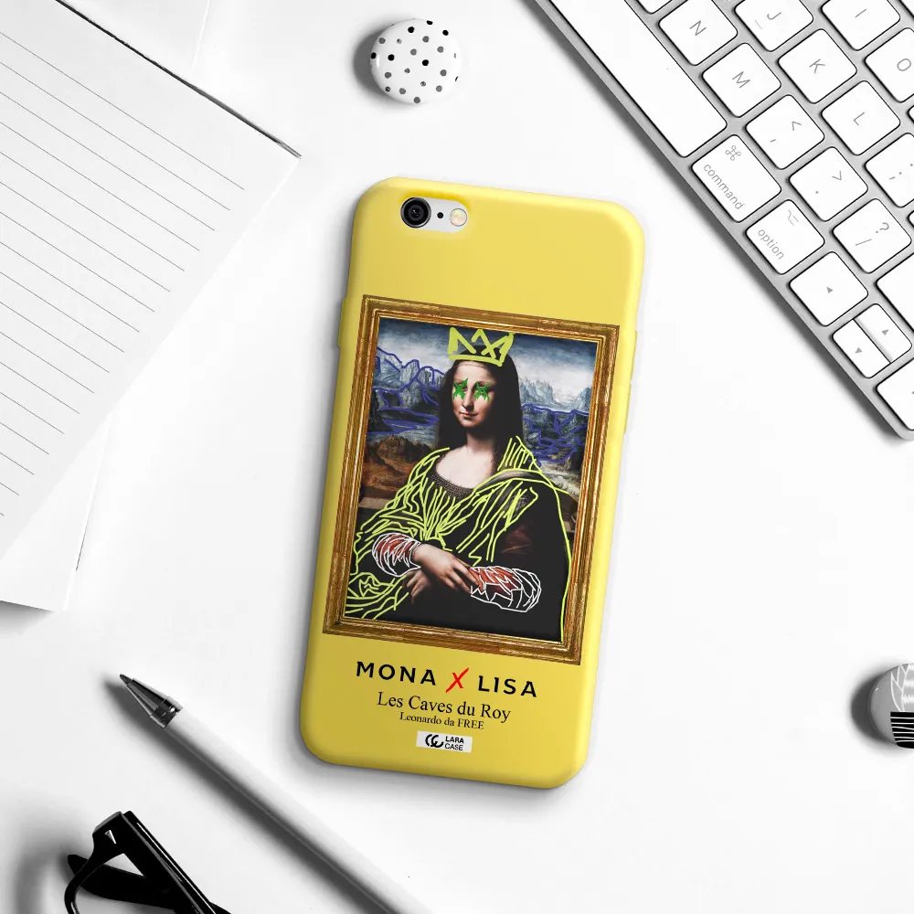 Monalisa Pop Art Apple iPhone 6 Silicone canary yellow Case