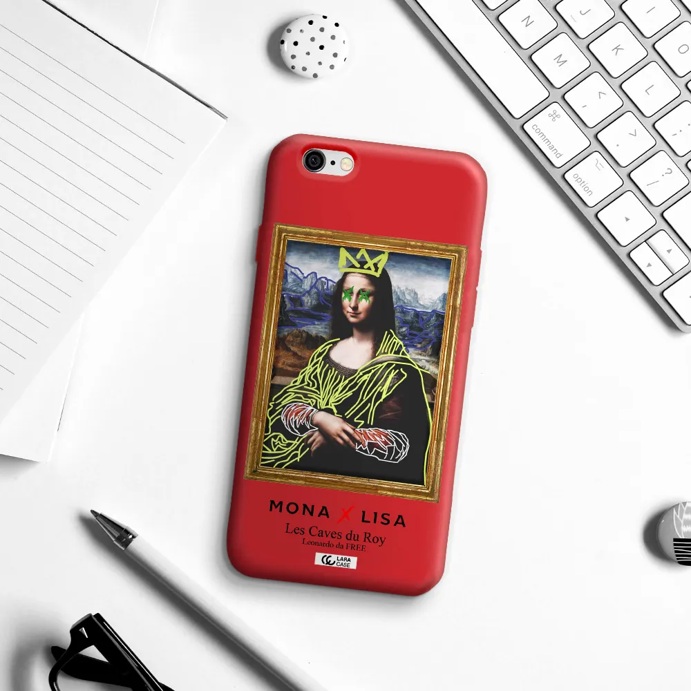 Monalisa Pop Art Apple iPhone 6 Silicone Imperial Red Case