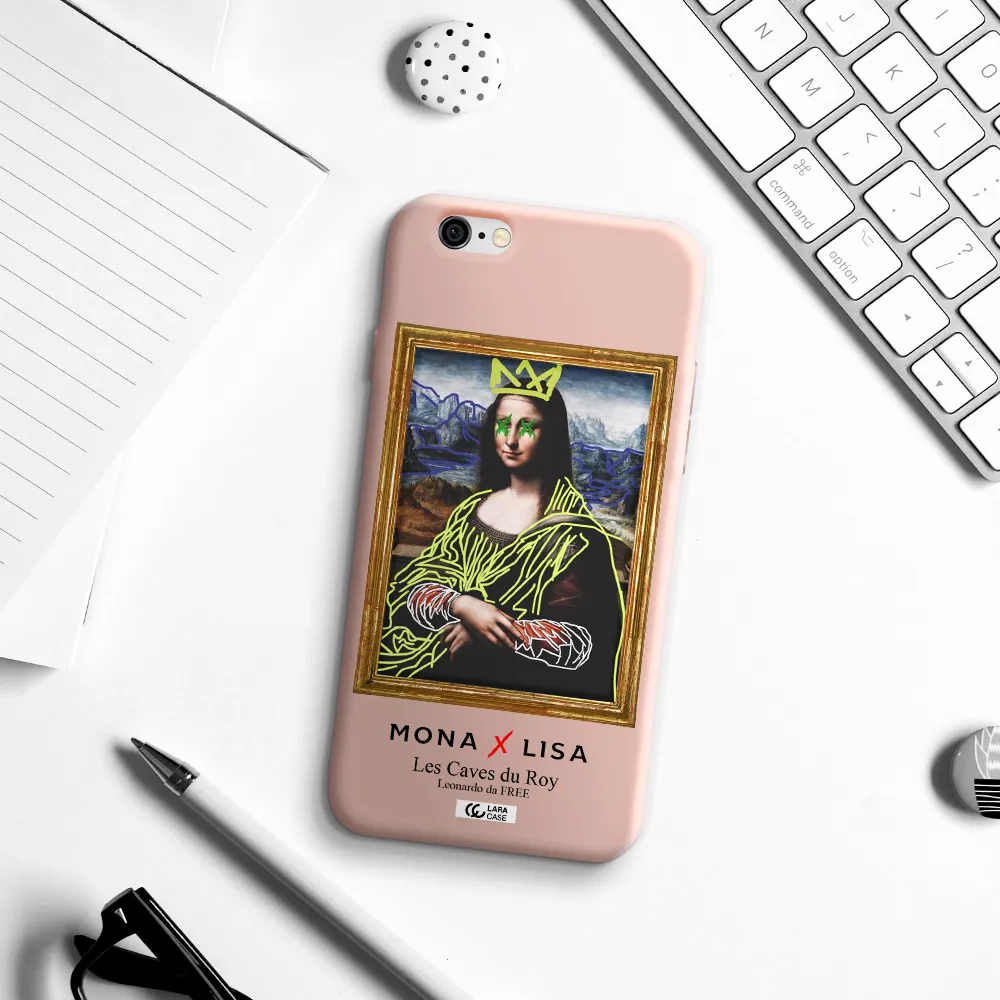Monalisa Pop Art Apple iPhone 6 Silicone pastel pink Case