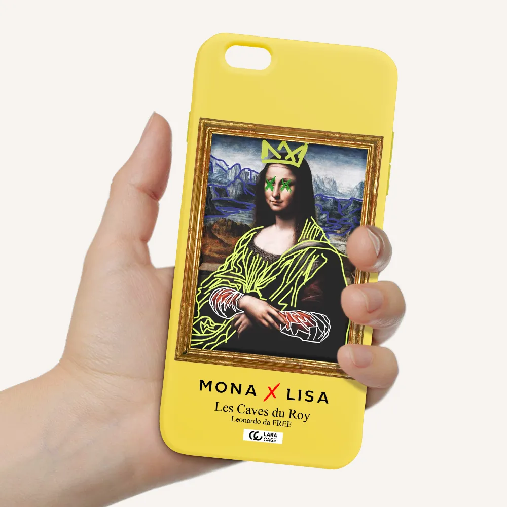 Monalisa Pop Art Apple iPhone 6S Silicone canary yellow Case