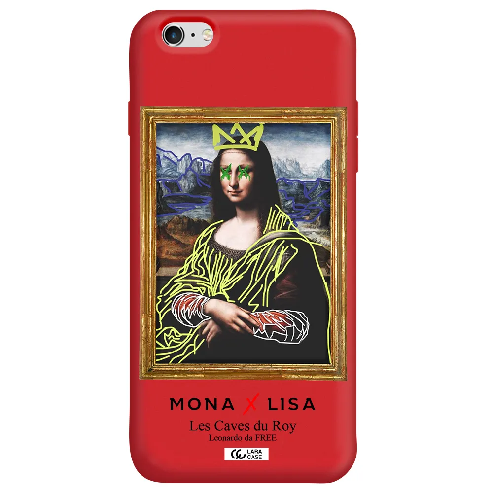 Monalisa Pop Art Apple iPhone 6S Silicone Imperial Red Case