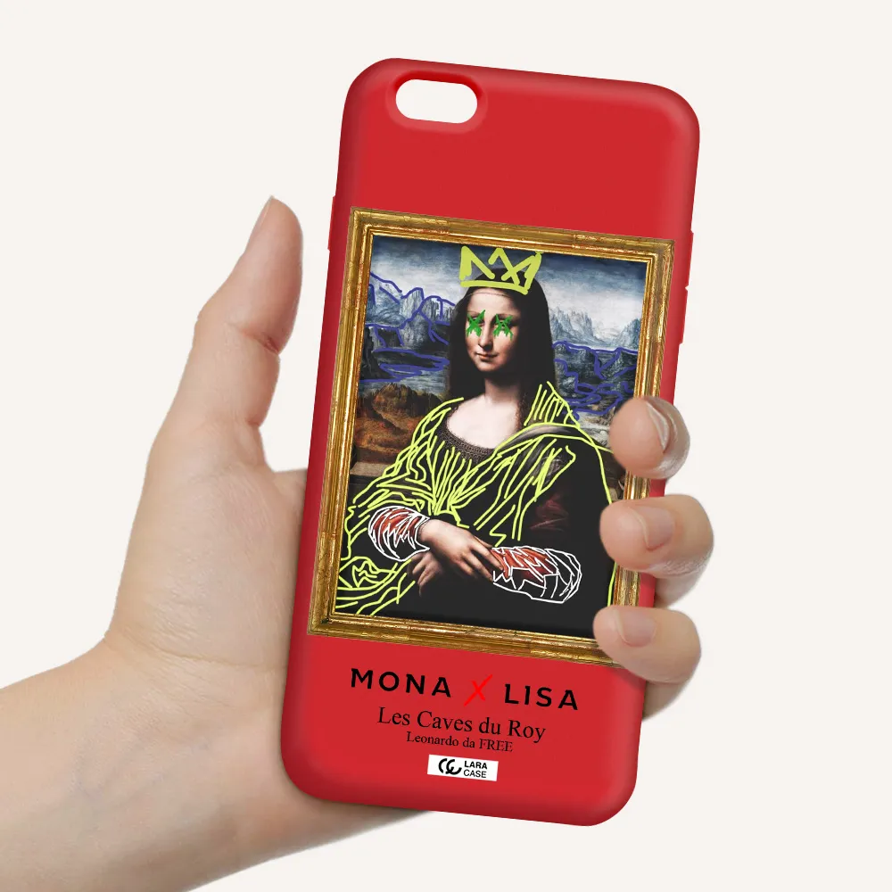 Monalisa Pop Art Apple iPhone 6S Silicone Imperial Red Case