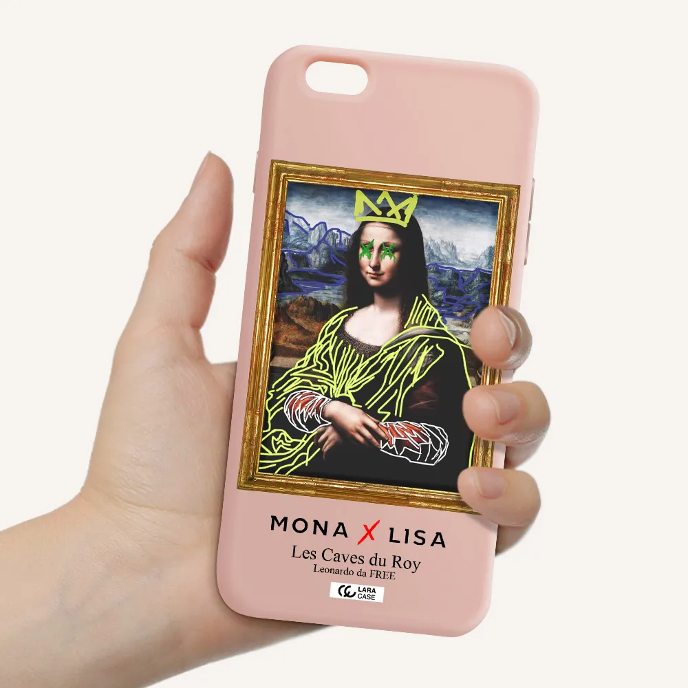 Monalisa Pop Art Apple iPhone 6S Silicone pastel pink Case