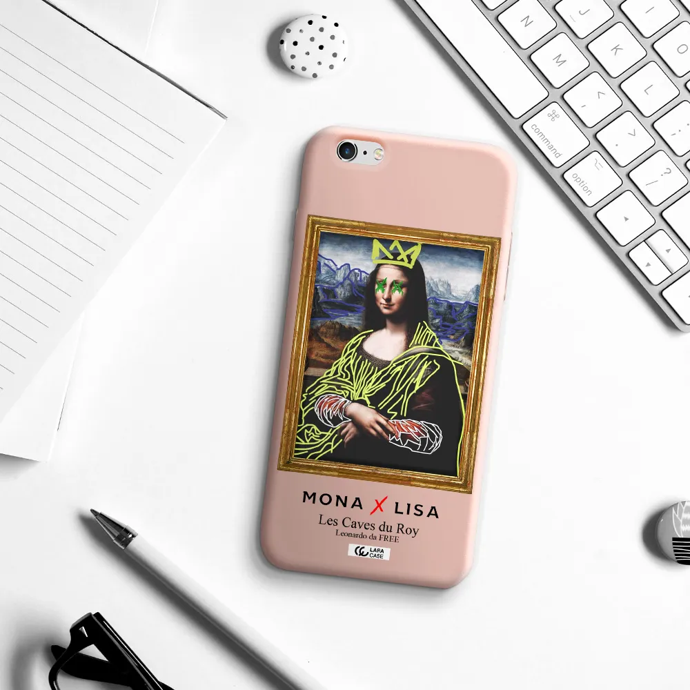Monalisa Pop Art Apple iPhone 6S Silicone pastel pink Case