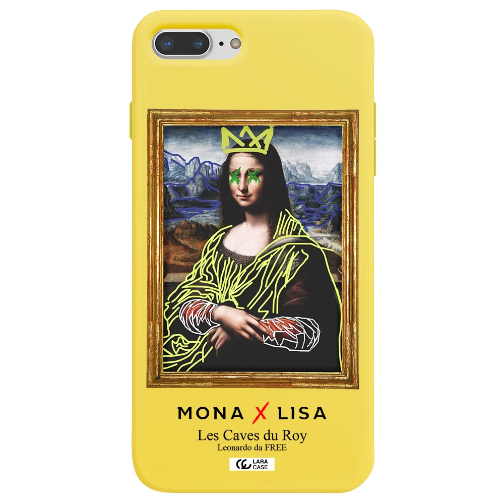 Monalisa Pop Art Apple iPhone 7 plus Silicone canary yellow Case