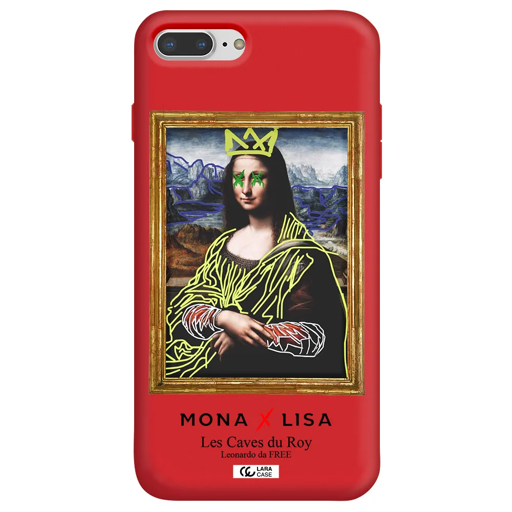 Monalisa Pop Art Apple iPhone 7 plus Silicone Imperial Red Case