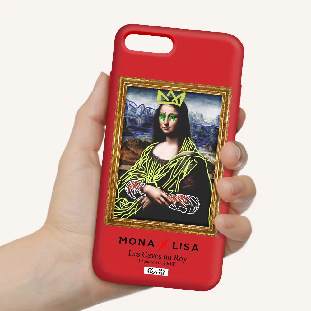 Monalisa Pop Art Apple iPhone 7 plus Silicone Imperial Red Case