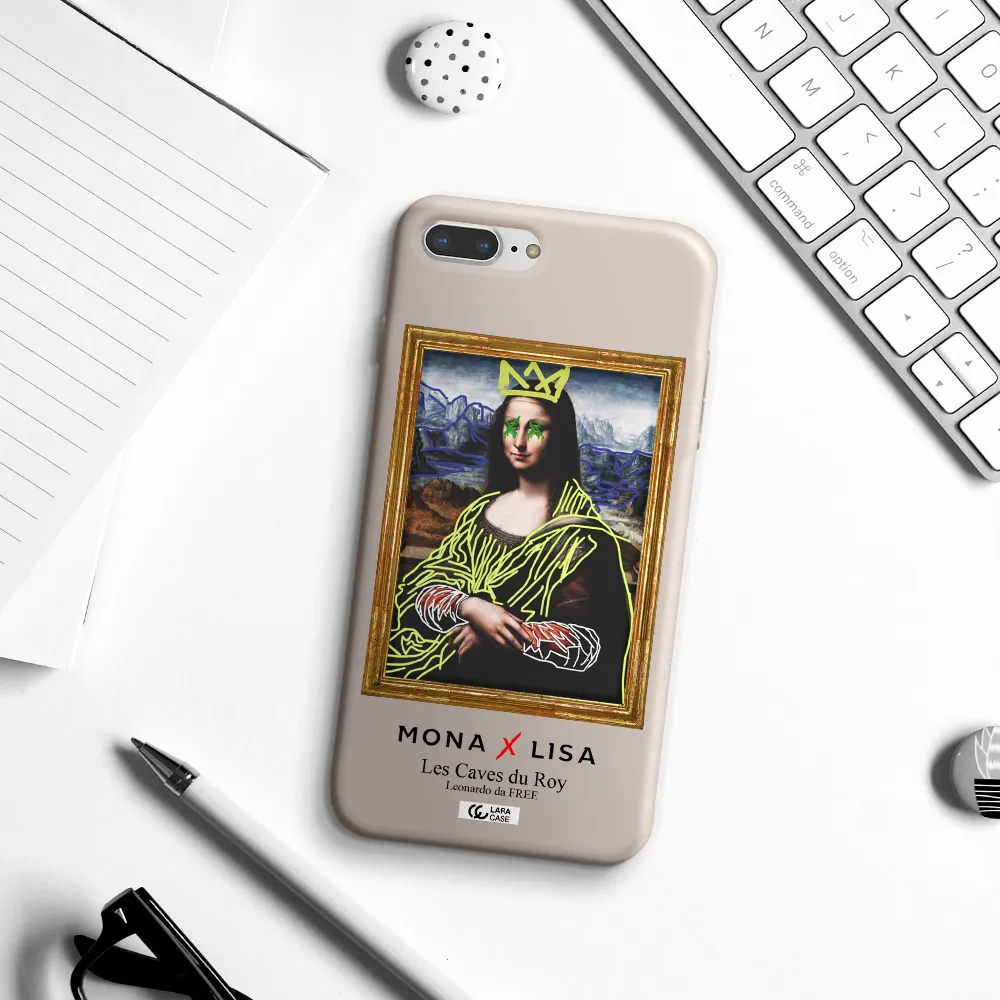 Monalisa Pop Art Apple iPhone 7 plus Silicone Stone Case