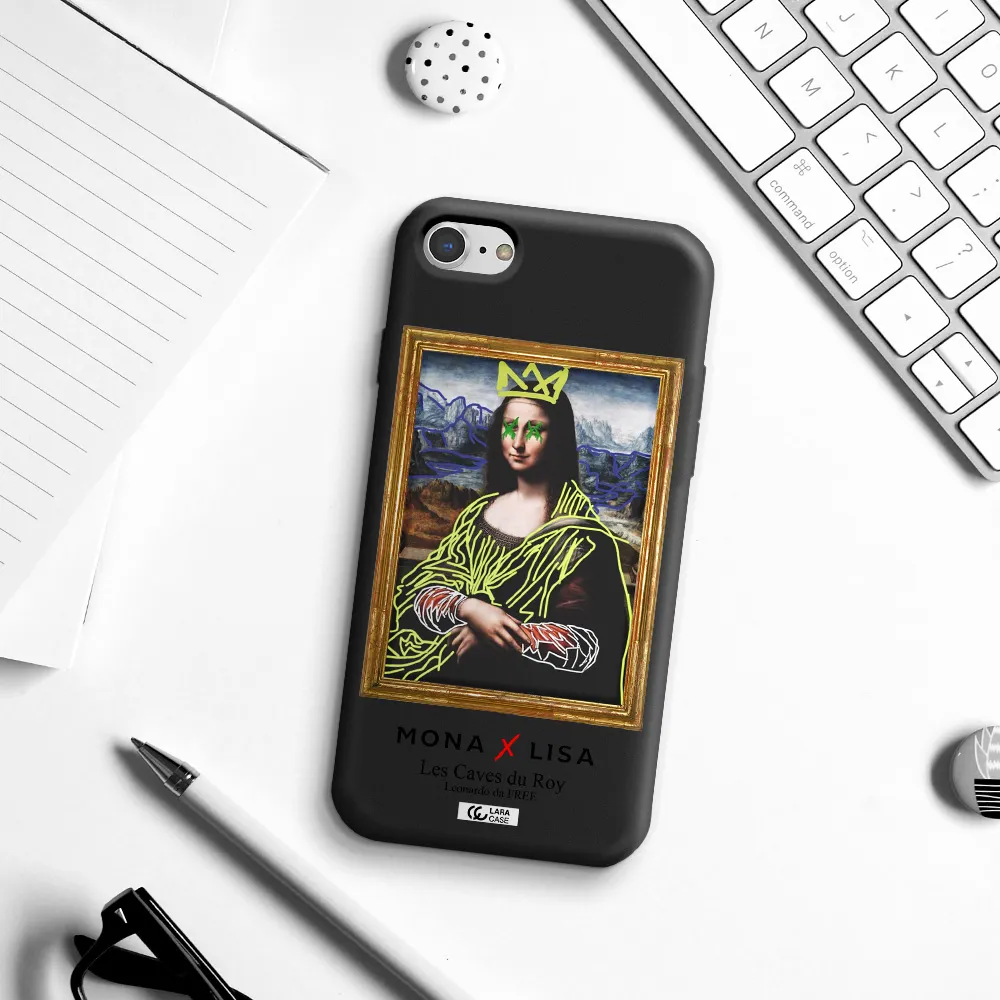 Monalisa Pop Art Apple iPhone 7 Silicone black Case