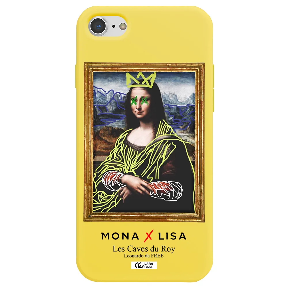 Monalisa Pop Art Apple iPhone 7 Silicone canary yellow Case