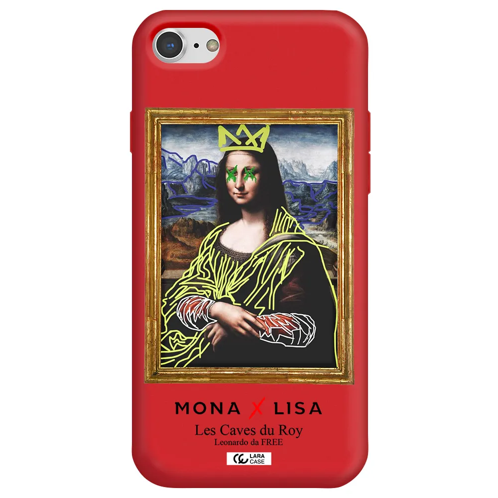 Monalisa Pop Art Apple iPhone 7 Silicone Imperial Red Case