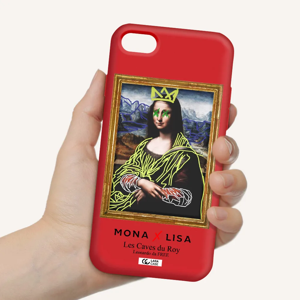 Monalisa Pop Art Apple iPhone 7 Silicone Imperial Red Case