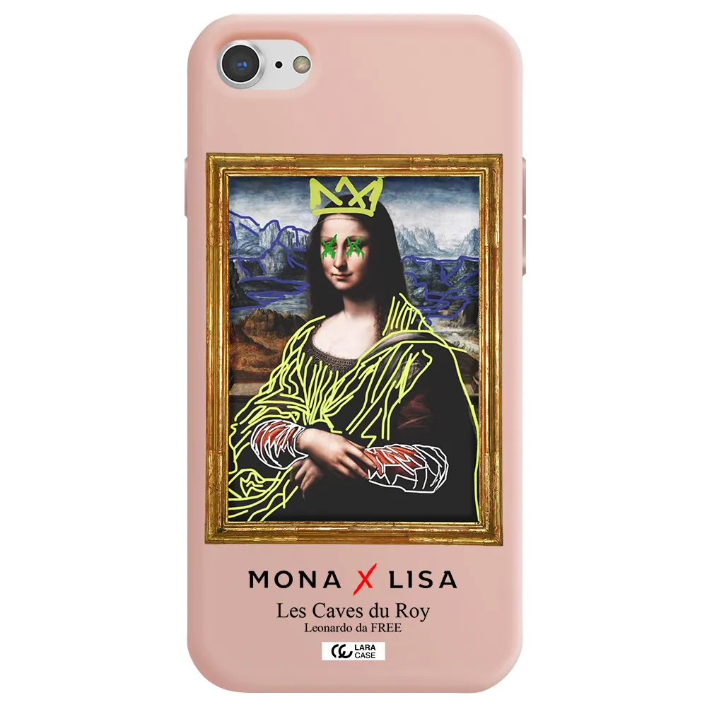 Monalisa Pop Art Apple iPhone 7 Silicone pastel pink Case