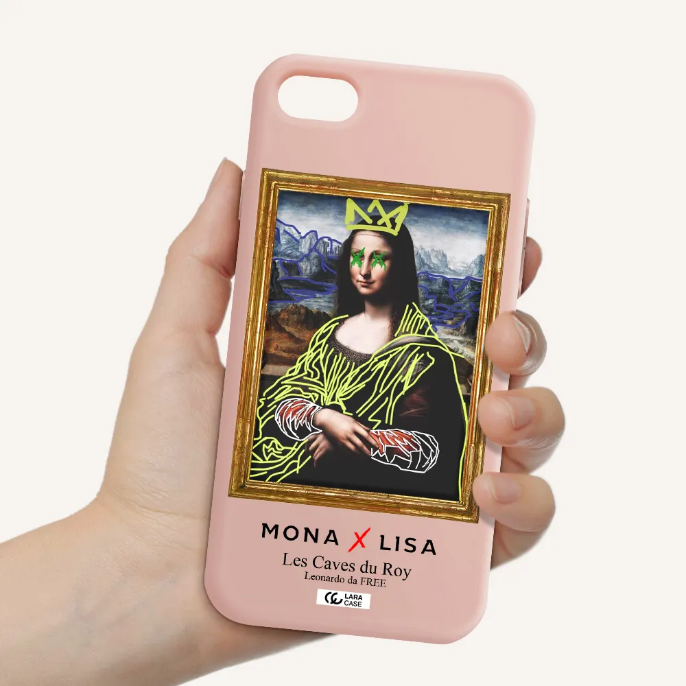 Monalisa Pop Art Apple iPhone 7 Silicone pastel pink Case