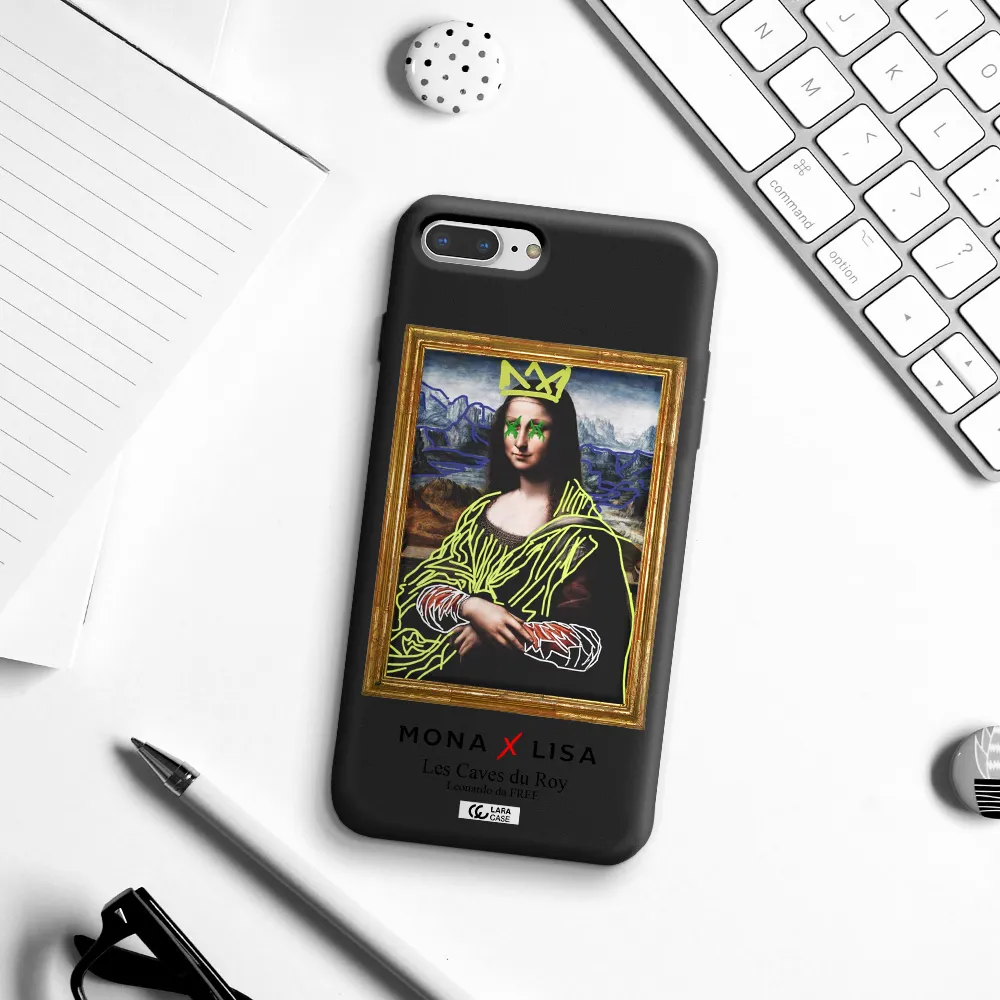 Monalisa Pop Art Apple iPhone 8 plus Silicone black Case