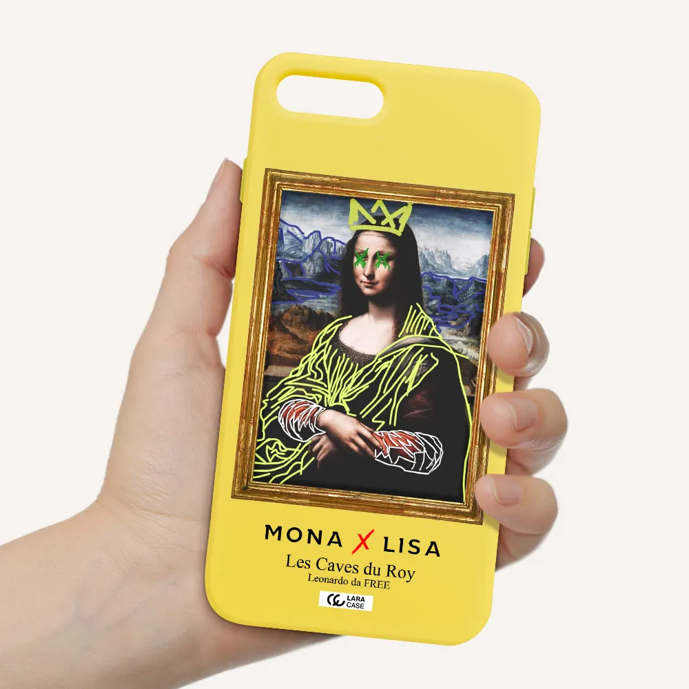 Monalisa Pop Art Apple iPhone 8 plus Silicone canary yellow Case
